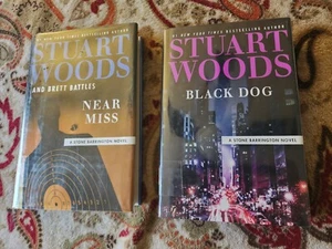 Set of 2 Stuart Woods Hardcover Books - Black Dog & Near Miss 1st Printing - Picture 1 of 7