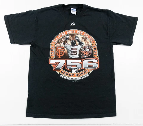 San Francisco Giants Shirt Mens Medium Short Sleeve Barry Bonds MLB Baseball VTG Cover
