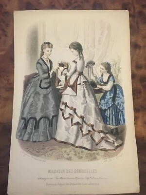 Gravure issue du magazine "Magasin des Demoiselles" en 1871 - XIXè - Photo 1/4