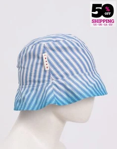 RRP €275 MARNI Poplin Bucket Hat Size S Lined Striped Logo Tie Dye Made in Italy - Picture 1 of 8