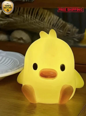 1pc Cute Yellow Duck LED Night Light – Battery-Powered Bedside Lamp - NEW - Image 1 of 4