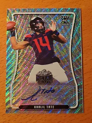 2020 Leaf Metal Wave Silver #BAKT1 Khalil Tate Arizona Rookie QB Auto #'d 2/50 - Image 1 of 2