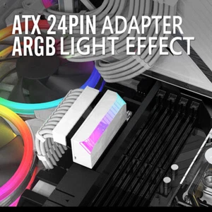 ATX 24Pin To 90 Degree Power Supply Cable Connectors Computer Parts DIY Mounting - Afbeelding 1 van 10