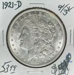 DÓLAR DE PLATA MORGAN 1921-D ~ SL/UNC ~BONITA MONEDA~ REF# D/S - Imagen 1 de 2
