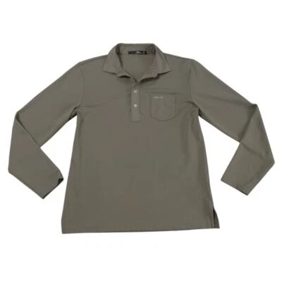 Рубашка поло RLX Ralph Lauren мужская L коричневая функциональная для гольфа впитывающая влагу с длинным рукавом - Изображение 1 из 4