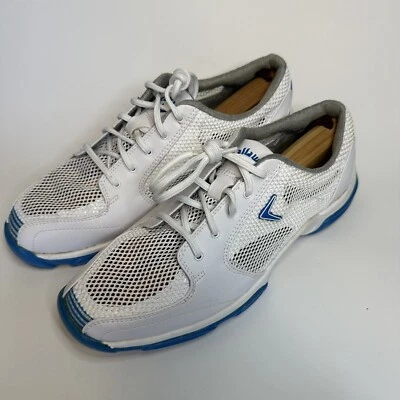 Zapatos de golf Callaway para mujer talla 8,5 picos blanco azul turquesa usados en excelente estado Foto 1 de 4