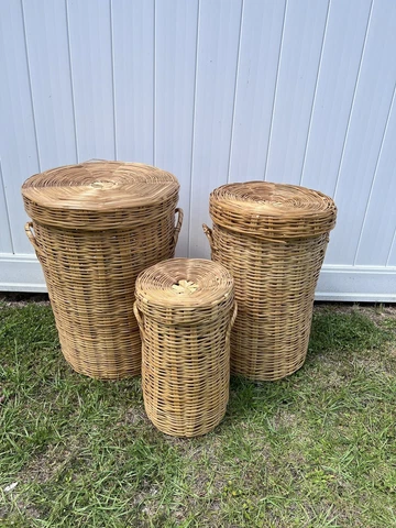 vintage wicker baskets with handles Cover