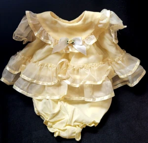 Vestido Vintage Little Precious Bebé Niñas 6-9 Meses Florers Amarillo Primavera Pascua - Imagen 1 de 13