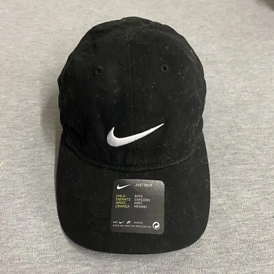 Gorra de béisbol Nike de algodón Swoosh bordada para jóvenes negra blanca bebé-niño pequeño Foto 1 de 4