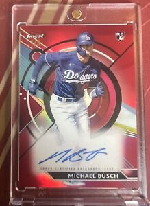2023 Michael Busch Topps Finest Auto RC  Red #/5 FA-MBU