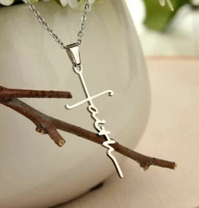 New Fashion Cross Chain Necklace FAITH Creative Letters Pendant Christian Jesus - Picture 1 of 5