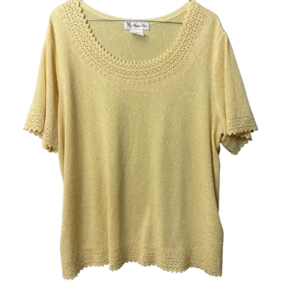 Blusa Pullover Maggie Sweet Top Para Mujer 2XL Amarilla Manga Corta Informal Foto 1 de 4