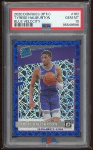 2020-21 Tyrese Haliburton Donruss Optic Blue Velocity Rookie RC PSA 10 #162 - Picture 1 of 2