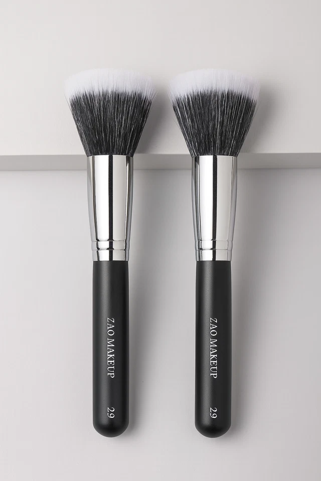 Щетка для пункции волокон ZAQ Premium Duo черная — жидкая основа для смешивания упаковка 2 шт. - Изображение 1 из 3