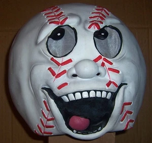 Baseball Head Rubber Halloween Mask Easter Unlimited Laughing Face - Picture 1 of 4