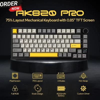Wireless Mechanical Gaming Keyboard Bluetooth 5.1 Hot-Swappable 2 Colours - Image 1 of 4