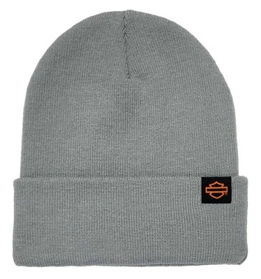 Harley-Davidson Men's Tagged Bar & Shield Cuffed Acrylic Beanie Hat – Gray - Image 1 of 2