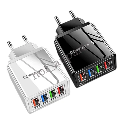 Neu 4 Port USB Schnell Ladegerät Mehrfach Netzteil 4 Fach Adapter Handy Tablet - Bild 1 von 4