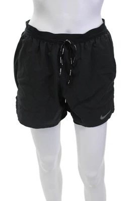 Nike Womens Textured Drawstring Mini Shorts Black Size M - Image 1 of 4