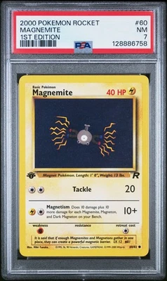 POKEMON #60 MAGNEMITE 1ST EDITION PSA 7 2000 ORIGINAL ROCKET - Image 1 of 2