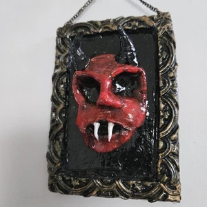 OOAK Creepy Oddity Dark Art Sculpt Krampus Evil Fanged Devil Demon Ornament - Picture 1 of 8