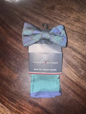 Corbata de moño a cuadros Tommy Hilfiger Holiday azul marino verde nueva con etiquetas (O7) Foto 1 de 4