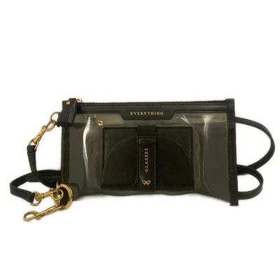 Auténtico bolso de hombro Anya Hindmarch - cuero vinilo negro transparente Foto 1 de 4