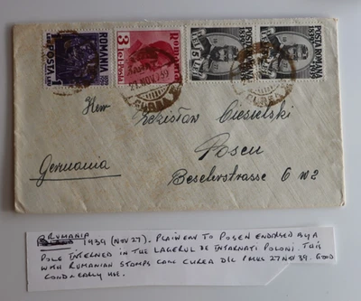 Rumania 1939 Segunda Guerra Mundial Posen prisionero polaco Lagerul De Intaknati Poloni?  Cubierta Foto 1 de 2