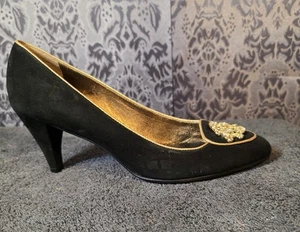 J Vincent Damen schwarz Vintage Wildleder Absatz elegante Schuhe Größe 6,5 - Bild 1 von 10