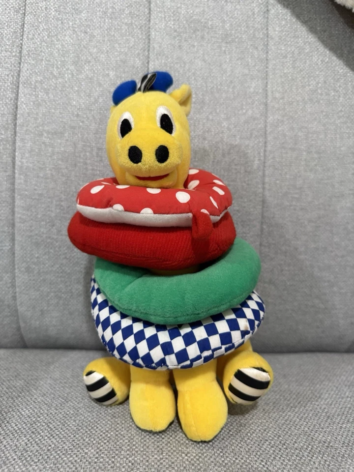 "Juguete anillo apilable jirafa de peluche Bright Starts Kids II de colección juguete sensorial 10""" Foto 1 de 4