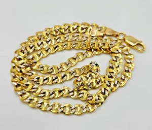 10K Yellow Gold* Anchor Hollow Chain 20 inches long x 4.4 mm Lobster Clasp - Picture 1 of 8