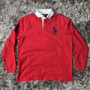Camisa De Rugby Polo Ralph Lauren De Colección LS Para Hombre’s M Roja Jersey Big Pony Bordada - Imagen 1 de 18