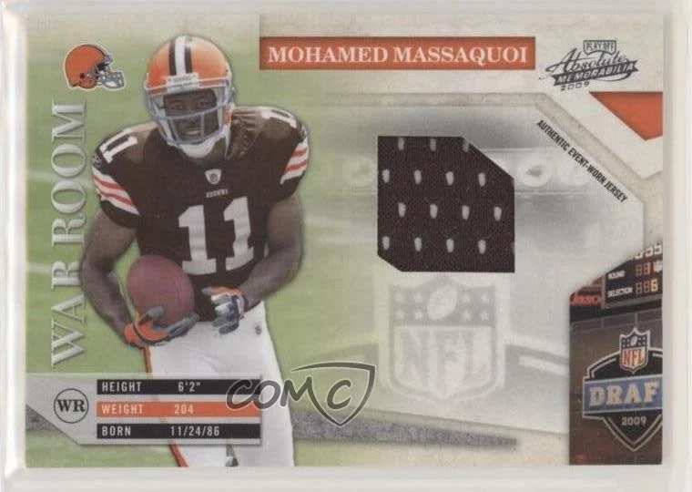 2009 Playoff Absolute Memorabilia War Room Materials Mohamed Massaquoi Rookie RC - Image 1 of 2