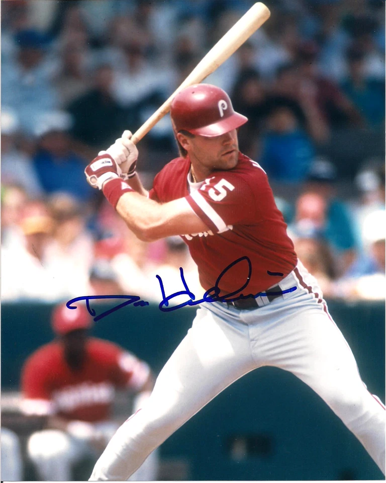 DAVE HOLLINS PHILADELPHIA PHILLIES SIGNED AUTOGRAPHED 8X10 PHOTO W/COA - Image 1 of 1