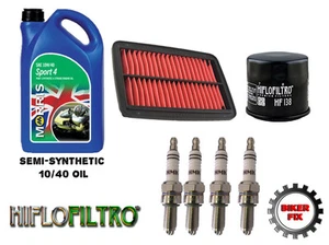 Service Kit 10/40 Oil, Spark Plugs, Oil Air Filter FITS Suzuki 600 Bandit 95-99 - Picture 1 of 1