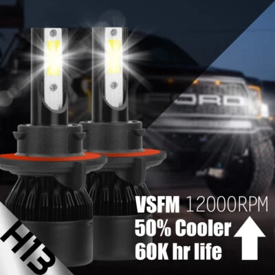 H13 9008 2000W 300000LM CREE LED Headlight Hi/Low Beam Bulbs White 6000K Power - Image 1 of 4