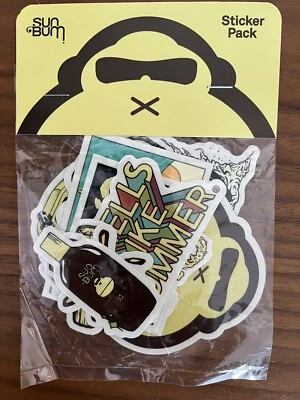 Sun Bum Stickers Sticker Pack of 10 Assorted Sizes BRAND NEW SEALED Monkey