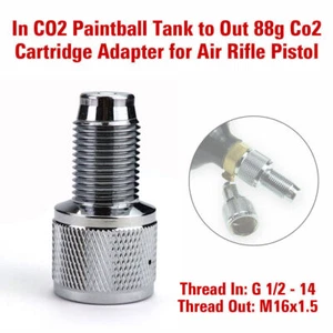 Paintball CO2 Tank to 88g Cartridge Capsule Threaded Adapter for PCP Air Gun - Picture 1 of 7