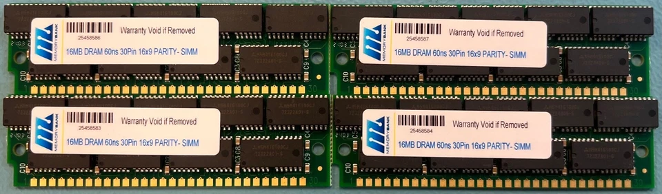 64MB (4 x 16MB) 30 pin FPM 16X9 PARITY 60NS SIMM Memory RAM - Image 1 of 1