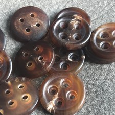 J648 Lot 8 28L 18mm Italy Brown Real Buffalo Horn Button Coat Pocket Trouser
