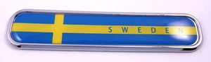 Sweden Swedish flag Chrome Emblem 3D auto Decal sticker car bike boat 5.3" - Imagen 1 de 2