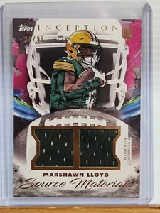Marshawn Lloyd 2024 Inception SOURCE MATERIALS RC doppia scheda reliquia #’d 14/99 - Foto 1 di 6