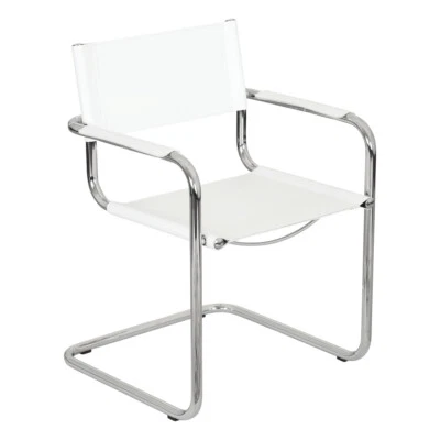 Mart Stam Cantilever Armchair w/ Chrome Frame (Multiple Bonded Leather Colors) - Image 1 of 4