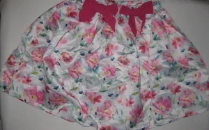 Shein girls 11-12yrs kawaii 80s aesthetic floral print w/bows flare skirt white - Picture 1 of 3