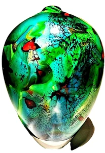SIGNED PETER LAYTON British Studio Art Glass vase - Picture 1 of 10