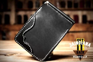 Saddle Leather Money Clip / Hand Sewing Hand made/ From Japan - Picture 1 of 10