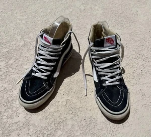 Vans 721277 Sk8 Zapatos de Monopatín de caña alta con cordones Hombres 5/Mujeres 6.5 Gamuza NEGRO BLANCO - Imagen 1 de 5