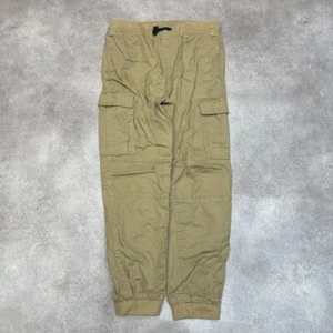 H&M Cargo Trousers Kids 30" Relaxed Fit Denim Workwear Pants, Beige - Picture 1 of 11