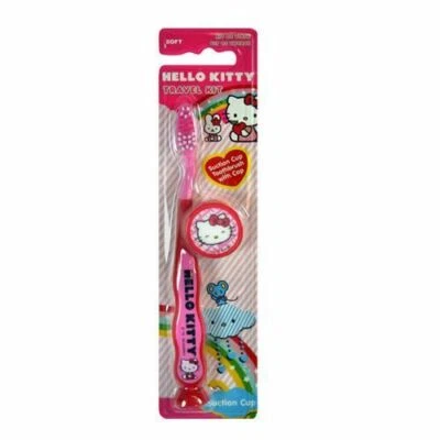 Kit de viagem tampa escova de dentes macia ventosa infantil Dr Fresh HELLO KITTY 6 peças - Imagem 1 de 3