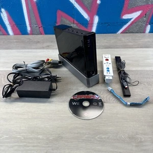 Nintendo Wii Black Console Cords Controller and Need for Speed - Tested  RVL-001 - Picture 1 of 11